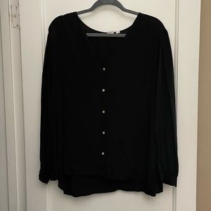 Gap Black Button Down Blouse